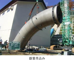 野川第二発電所建設事業の内　水圧鉄管製作据付工事